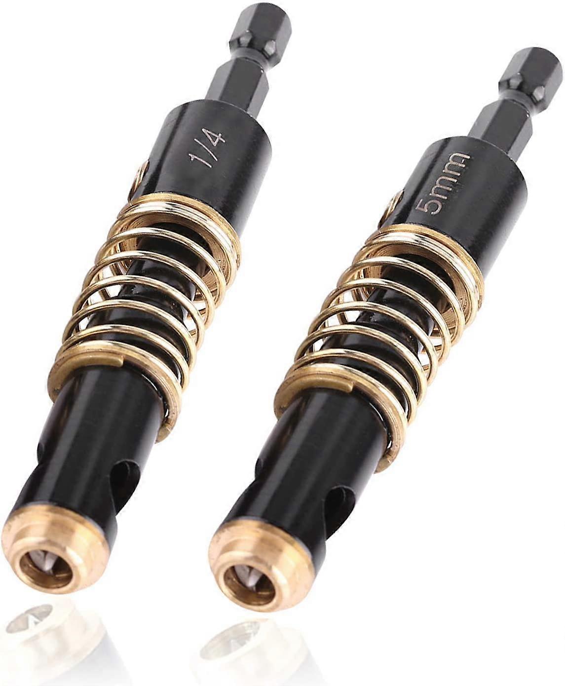 2pcs 6.35mm Hex Shank Center Drill Bits for Door Window Cupboard Self Centering Hinge Centering Hole Punch Woodworking Tools 5mm