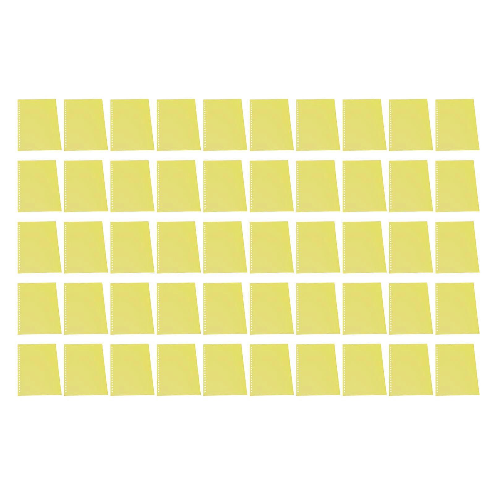50Pcs Sheet Protector Paper Binding Cover Matte A5 20 Holes PP Plastic for Presentation Yellow