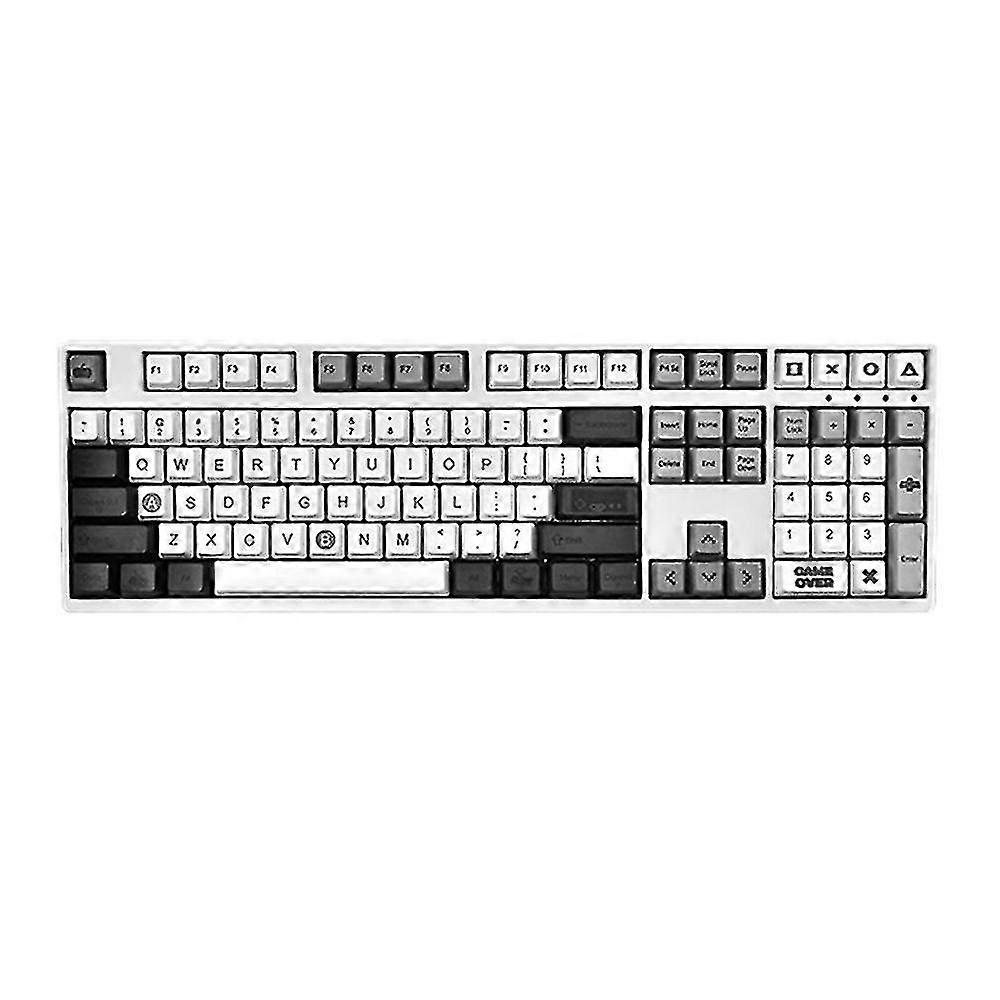 108 Pbt Keycaps Diy Retro Keycaps Game Console Ducky Mechanical Gaming Keyboard Black White