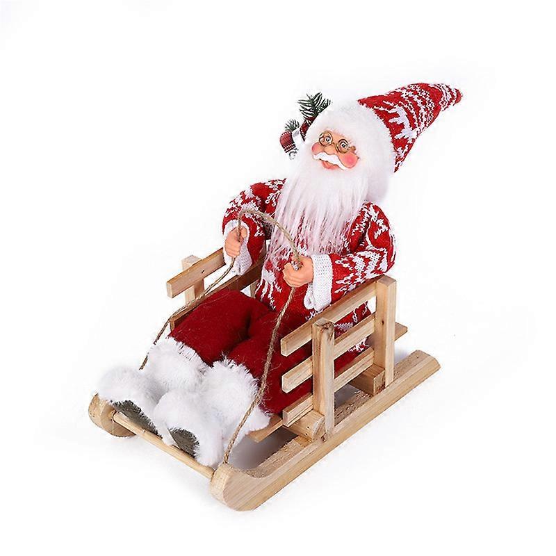 Sled Santa Christmas Decoration for Home,Stuffed Santa Claus