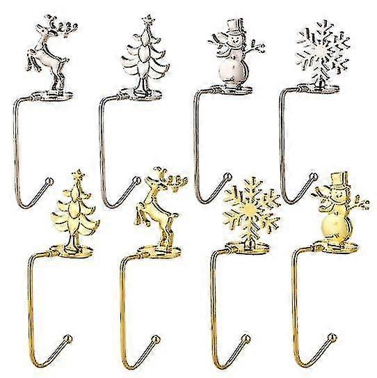 4pcs Stocking Hanger Snowflake Christmas Hook Fireplace Hanger Decoration
