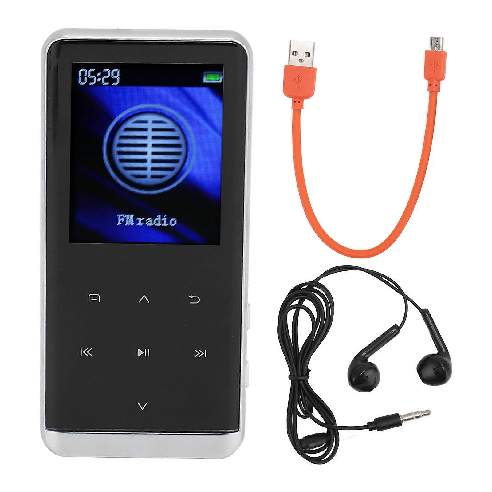 MP3 Player with Bluetooth 5.2 HD Noise Reduction Single Loop FM Radio Built in HD Speaker Voice Recorder Mini HiFi Music Player with Earphone for Spor