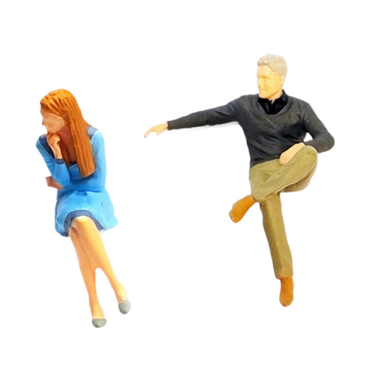2 Pieces 1/64 Figures Model Realistic Photography Props Simulation Figurines blue