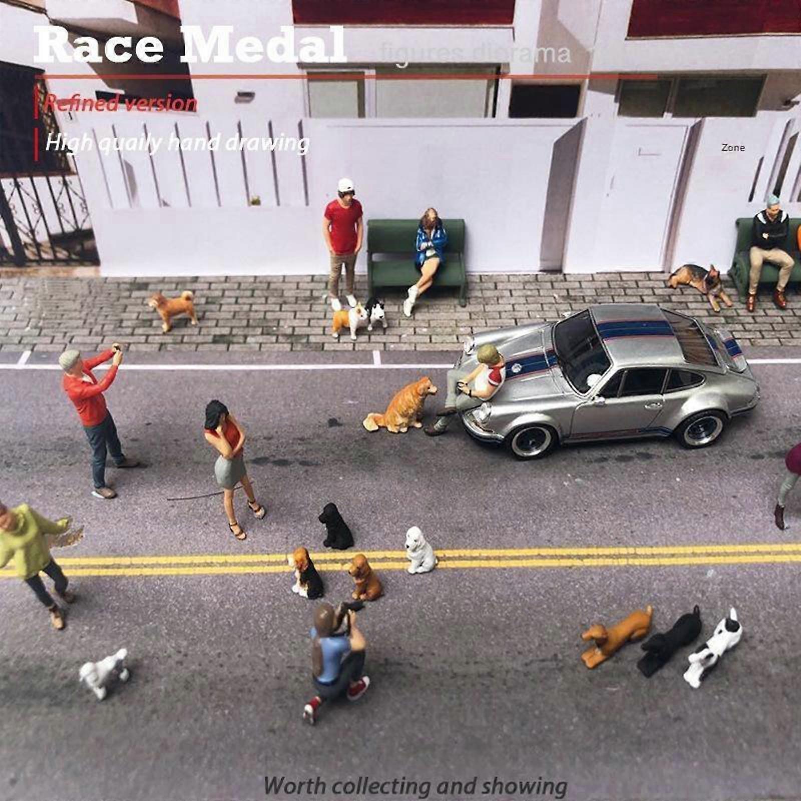 2x Tiny Dog Animal Model 1:64 Scale Model Hand Painted