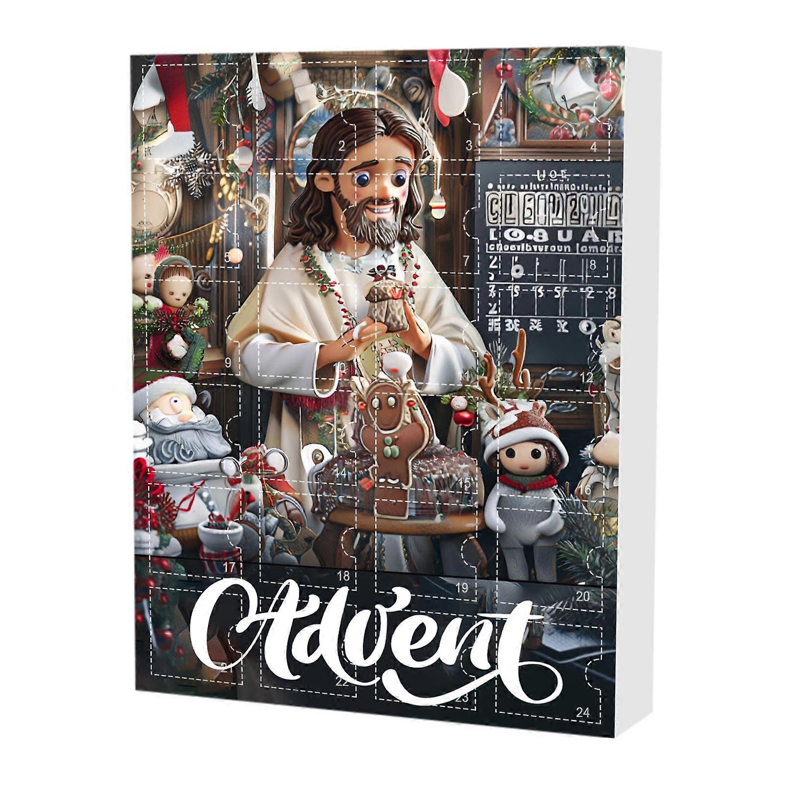Advent Calendar 2024 Arrival Calendar 24 Days Countdown Box Gift Box 24 Unique Shapes 2D Figurines