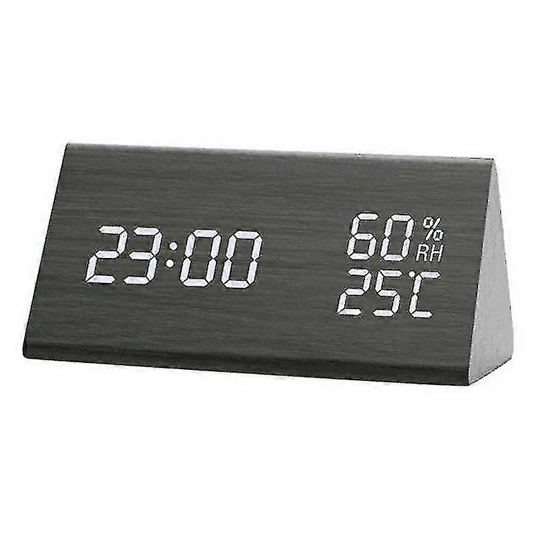 Alarm Clock Digital Alarm Clock, Table Clock With Night Led Date Voice Control1pcsblack