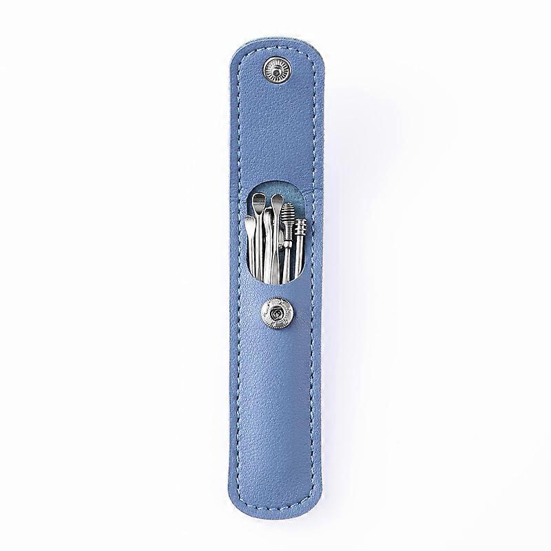 Pocket Size Ear Spoon Kits Sets With PU Leather Case,Portable Ring