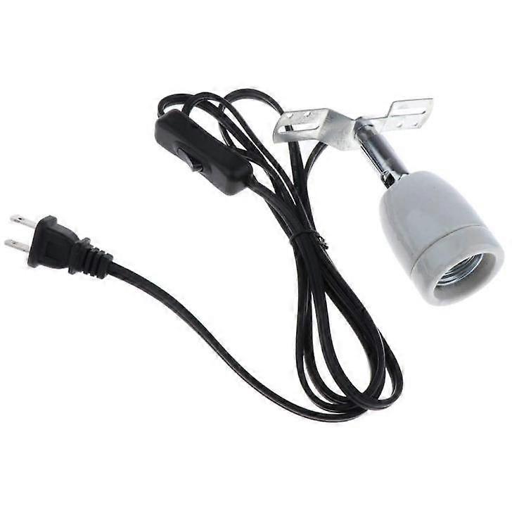 Reptile Heat Lamp Holder, E27 400W 1.8 Ceramic Rotating Wire with Switch and Clip for Pet, Lizard, Turtle, Reptile