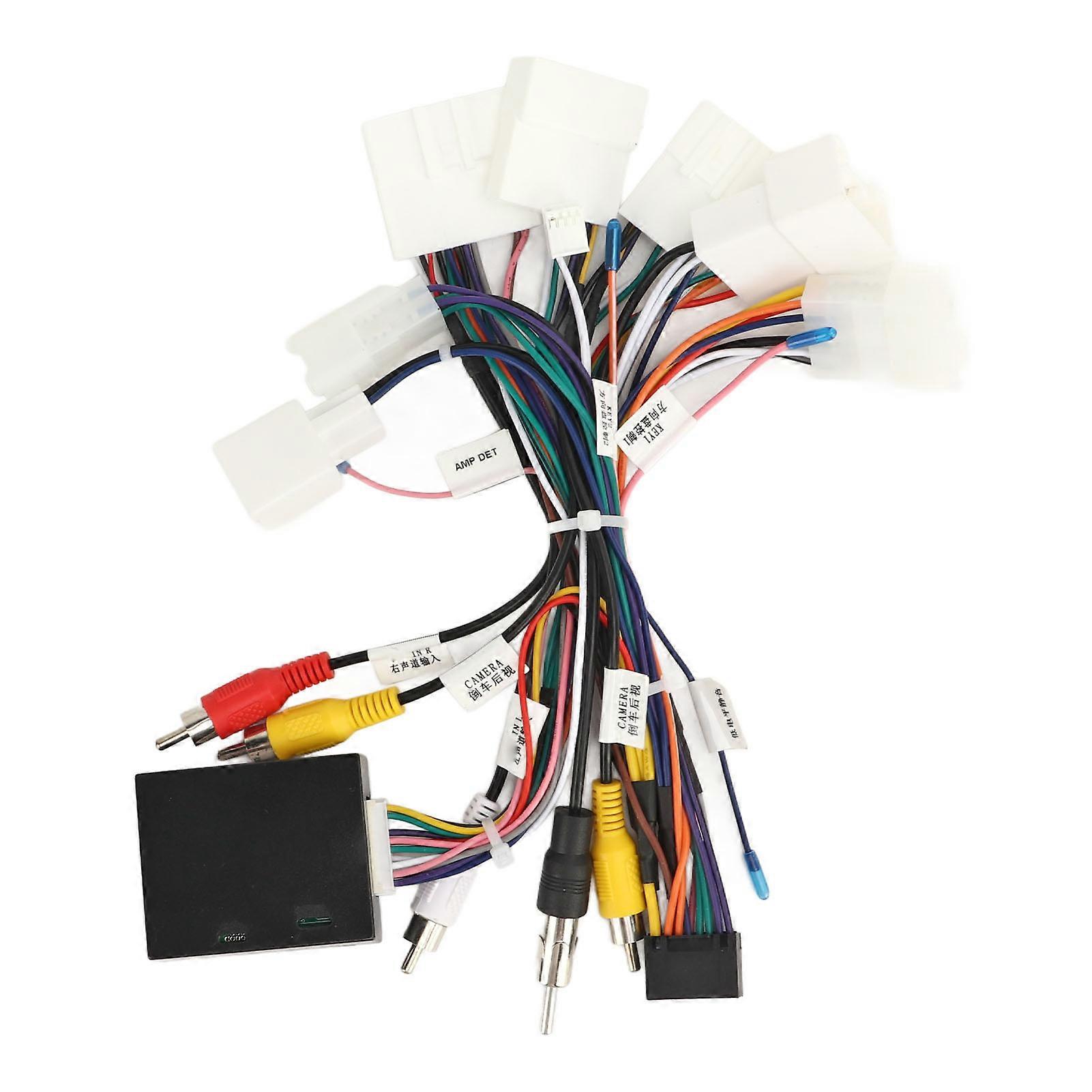 Autoradio Kabelbaum mit USB CANBUS Decoder Adapter für Camry Corolla RAV4 4Runner Tacoma Verstärker SWC