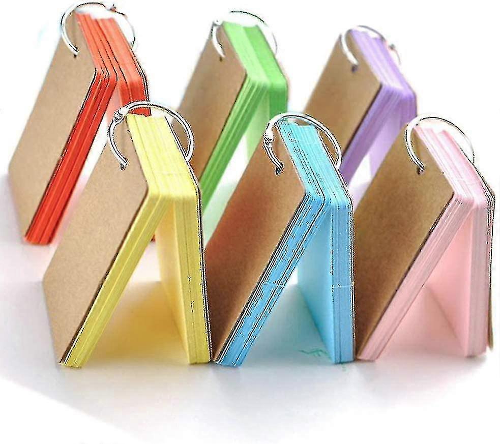 Crdayフラッシュカード、6パック300個研究カード改訂カードインデックスカードクラフト紙ギフト