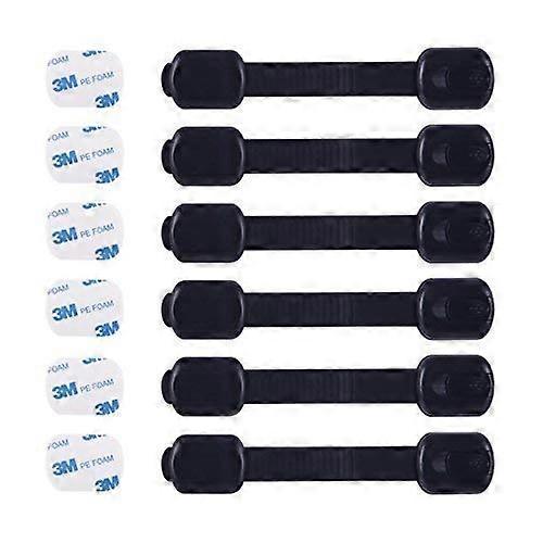 Adjustable Strap Latches - Child Proof Safety Locks for Cabinets Drawers Cupboard - Grey