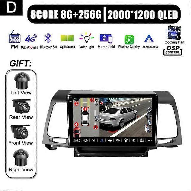 9" QLED-Bildschirm für Kia Opirus GH 2006 - 2011 Autoradio Multimedia Video Player Navigation GPS Android 13 intelligentes System WIFI