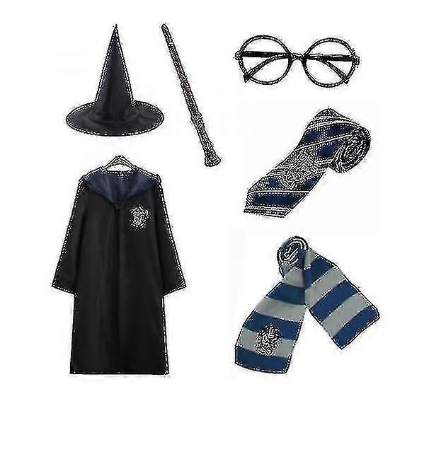 Harry Potter 6ks Set Magic Wizard Cosplay Fancy Šaty Cape Cloak Kostým-1