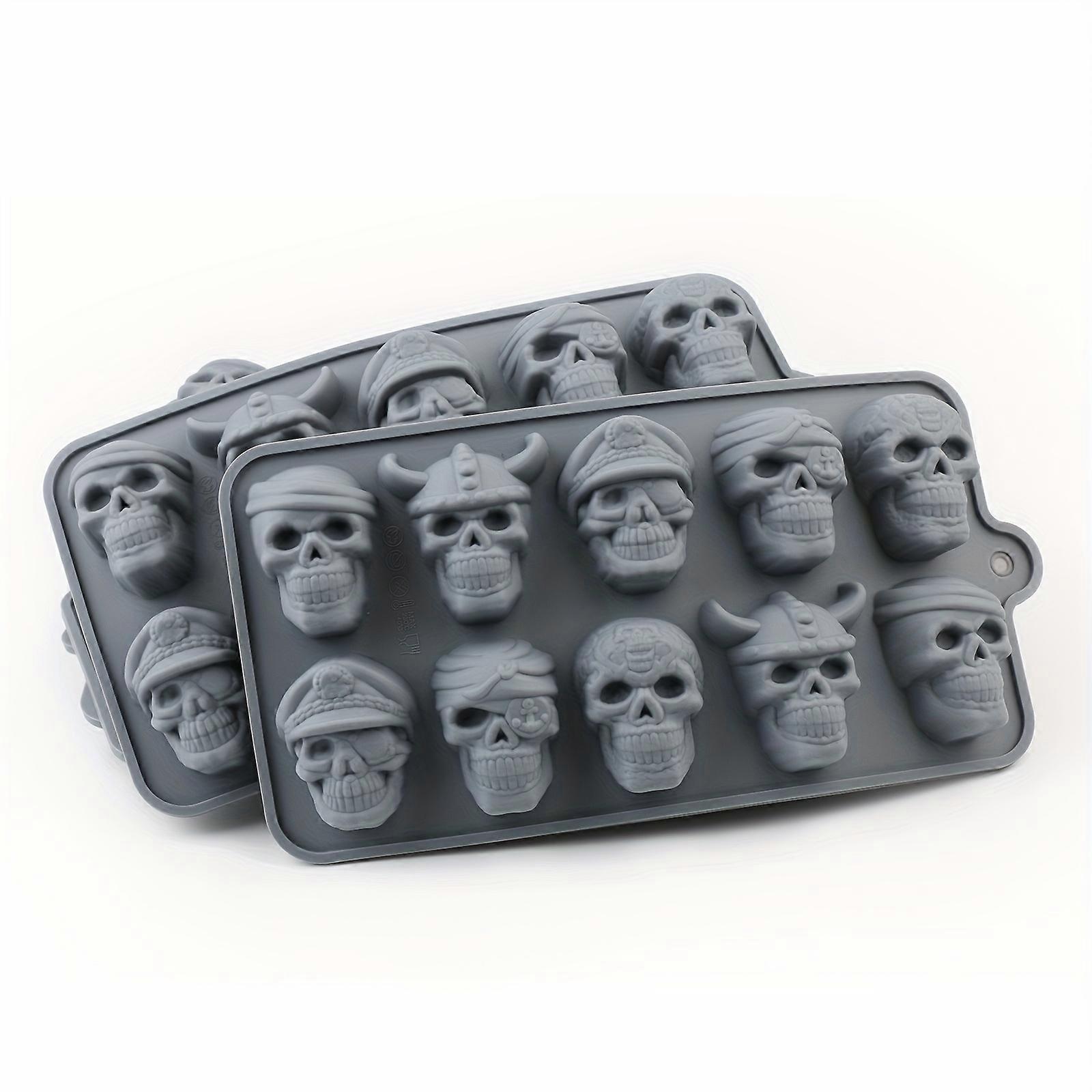 1pc Ice Cube Mold, Silicone Skull Ice Cube Tray, Multifunctional Chocolate Mold, Mold For Pudding,Jelly,Candy, Whiskey Ice Cube Tray, Ice Trays For Fr