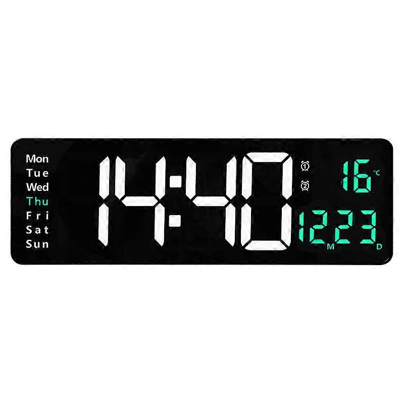 16'' Large LED Digital Wall Clock Temperature Date Display Electronic Wall Clock