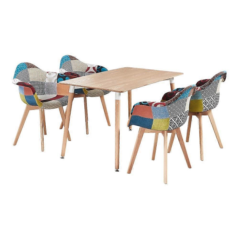 Tulip Patchwork Dining Set - A Rectangular Table & Chairs Set Of 4
