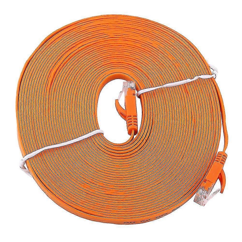 10m Orange RJ45 CAT6 Ethernet Network Flat LAN Cable UTP Patch Router Cables 1000M YX