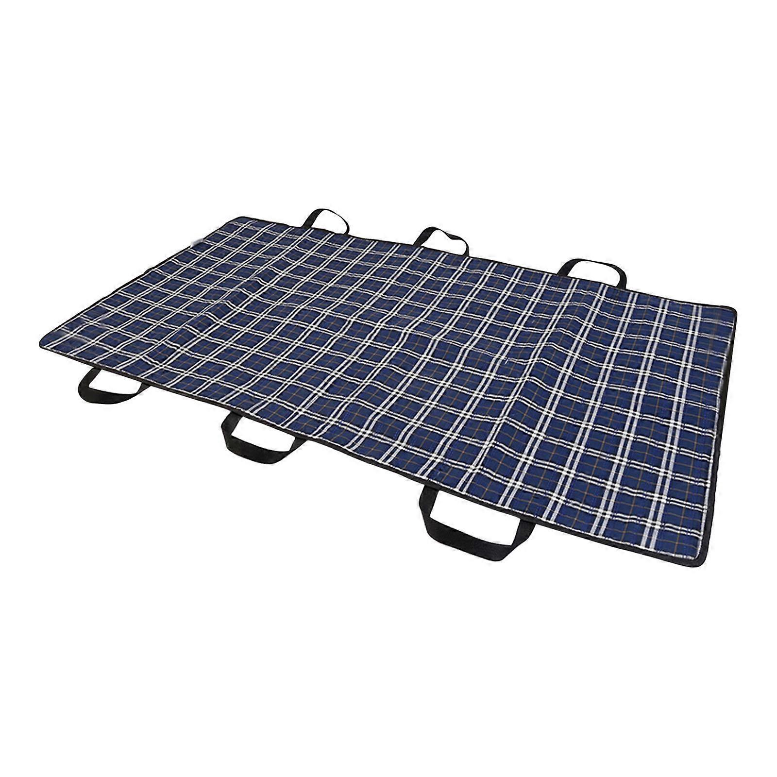 Positioning Bed Cushion with Handles Transfer Sheet for Repositioning Senior Blue Grids