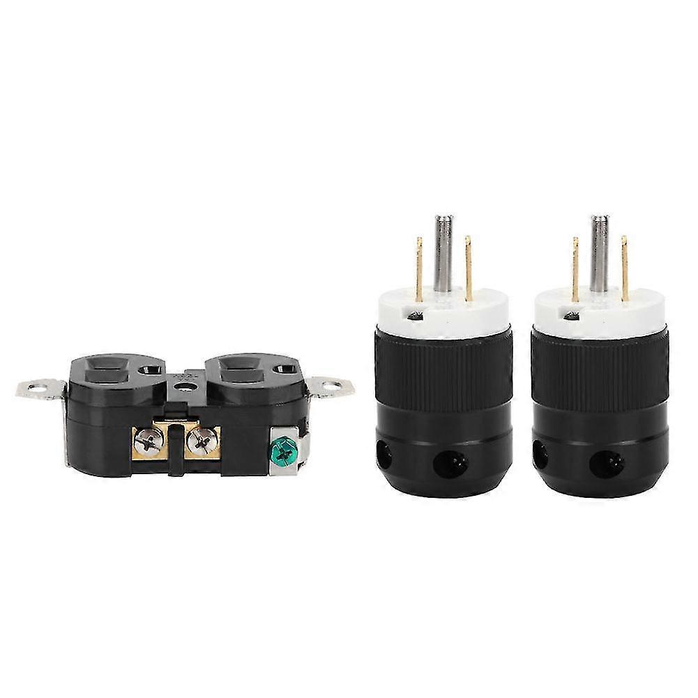 UL Certified 125V (15A) Industrial Plug Socket Set with PA66 Brass Duplex Socket