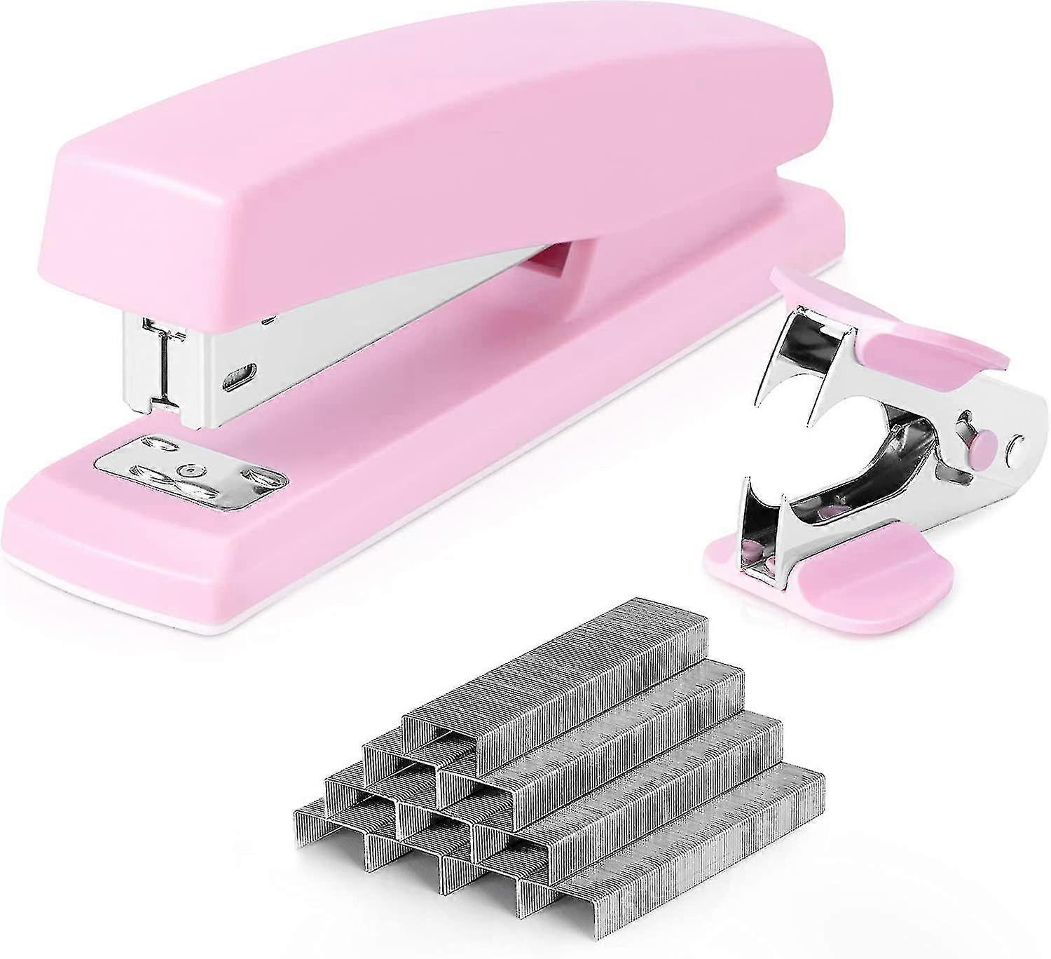 Stapler, Desktop Stapler, Office Stapler, 25 Sheet Capacity, Includes 1000 Staples And Staple Remover, Pink - Jxlgv