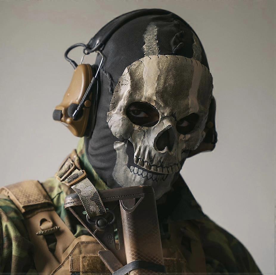 MWII Ghost Mask 2023COD Cosplay Airsoft Tactical Skull Full Mask