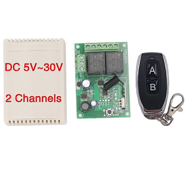 433Mhz RF Remote Control Circuit Universal Wireless Switch DC 5V 12V 24V 2CH rf Relay Receiver and Keyfob Transmitter for Garage| |   - AliExpress