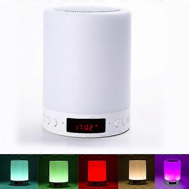 Kryc-bedside lamp with bluetooth speaker with FM radio and digital wake up with digital clock usb touch control night light rgb change c