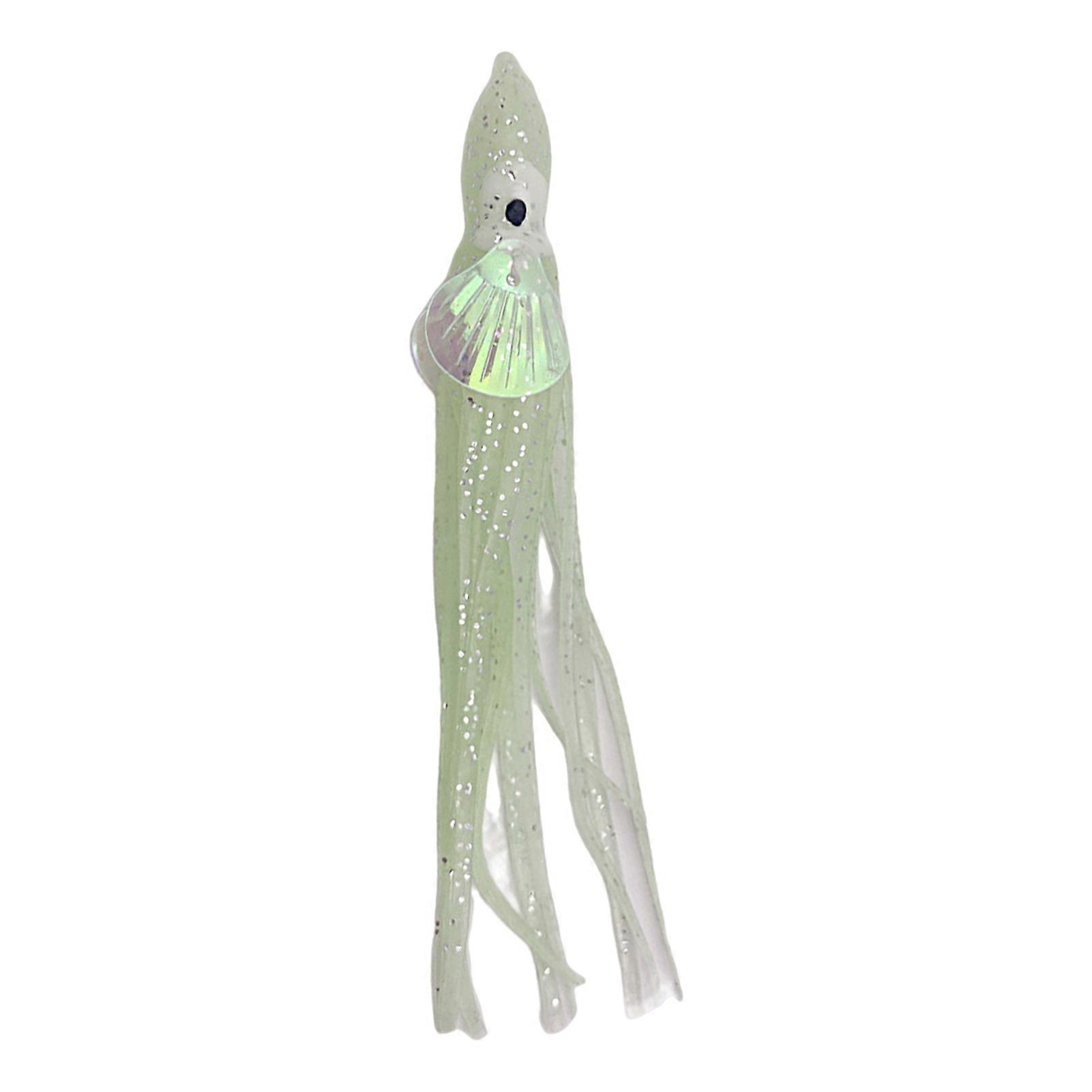 Kaesi12cm Fishing Lure Simulated Bright Color Good Toughness Vivid Eyes Stretchy Fish Attraction Universal Luminous Sea Fishing Soft Octopus Squid Ski