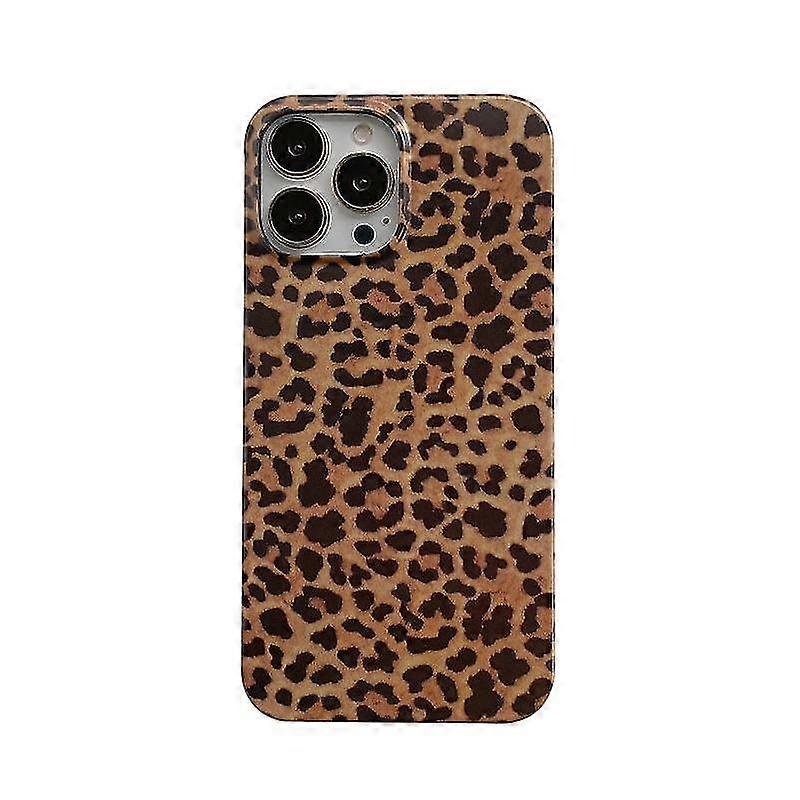 For Iphone 13 Leopard Pattern Non-full Coverage Tpu Protective Case(brown)