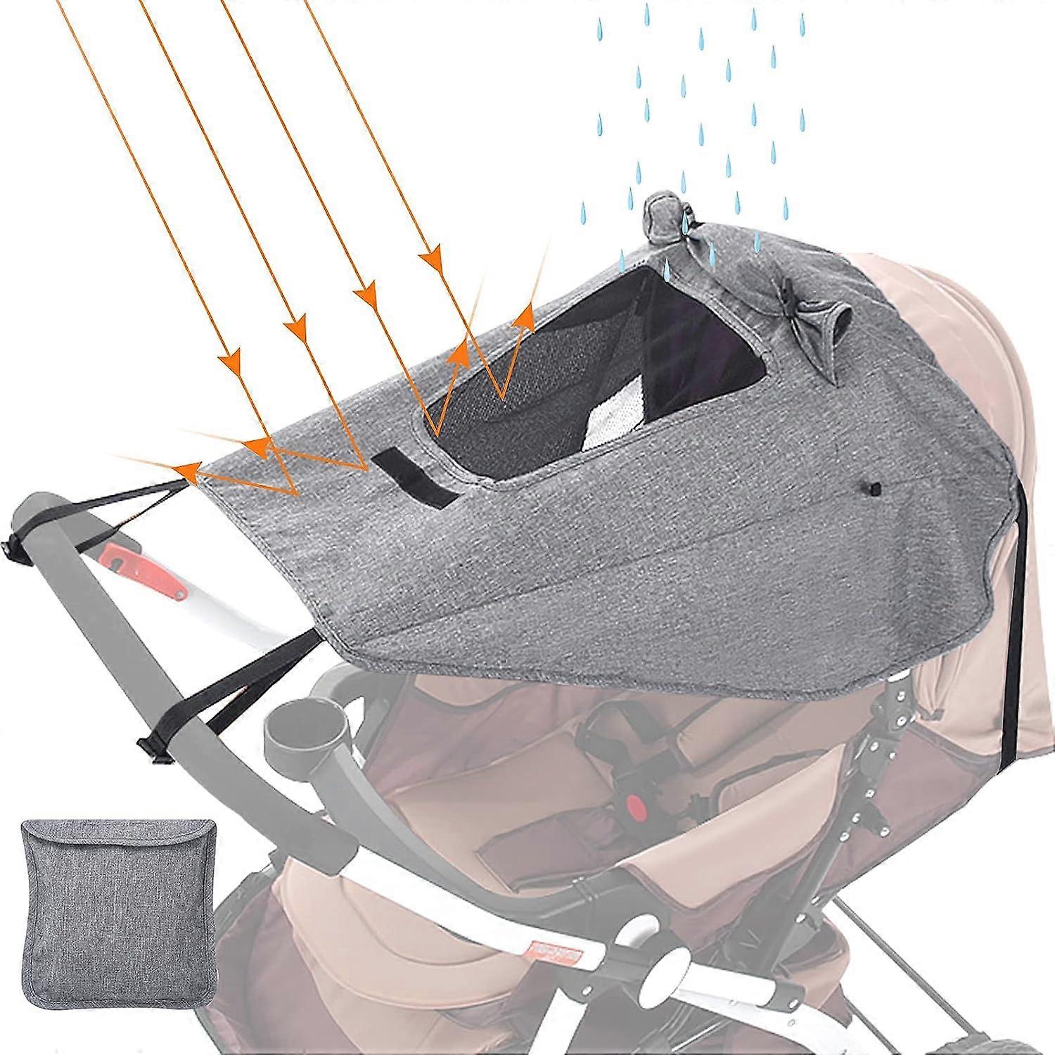 Gray Stroller Sun Shade - UV UPF50+ Protection