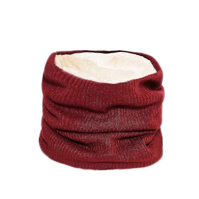 Harsh Winter Neck Warmer Double-layer Soft Fleece Lined Neck Gaiter Thick Knit Circle Loop Scarf Windproof