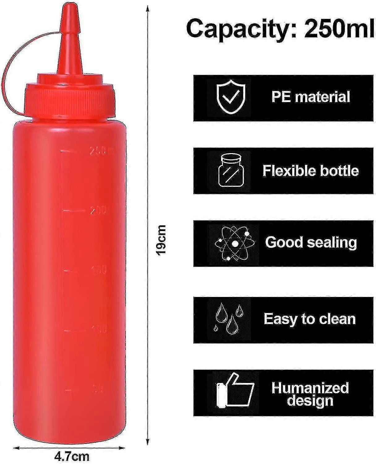 3 Pcs Condiment Bottle, Sauce Bottle, 8 Oz Squeeze Bottles, Soft Plastic Bottle