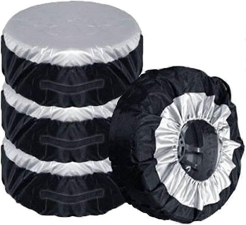 4pcs 210D Polyester Reserveradabdeckungen, Sonnenschutz Reifenabdeckung 80*47 cm (A-5-F6)