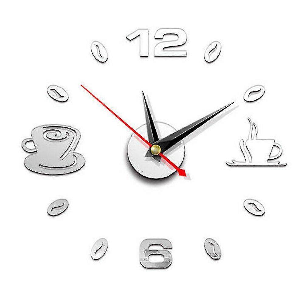 Diy Wall Clock 3d Mirror Sticker Removable Decal Home Office Art Decor