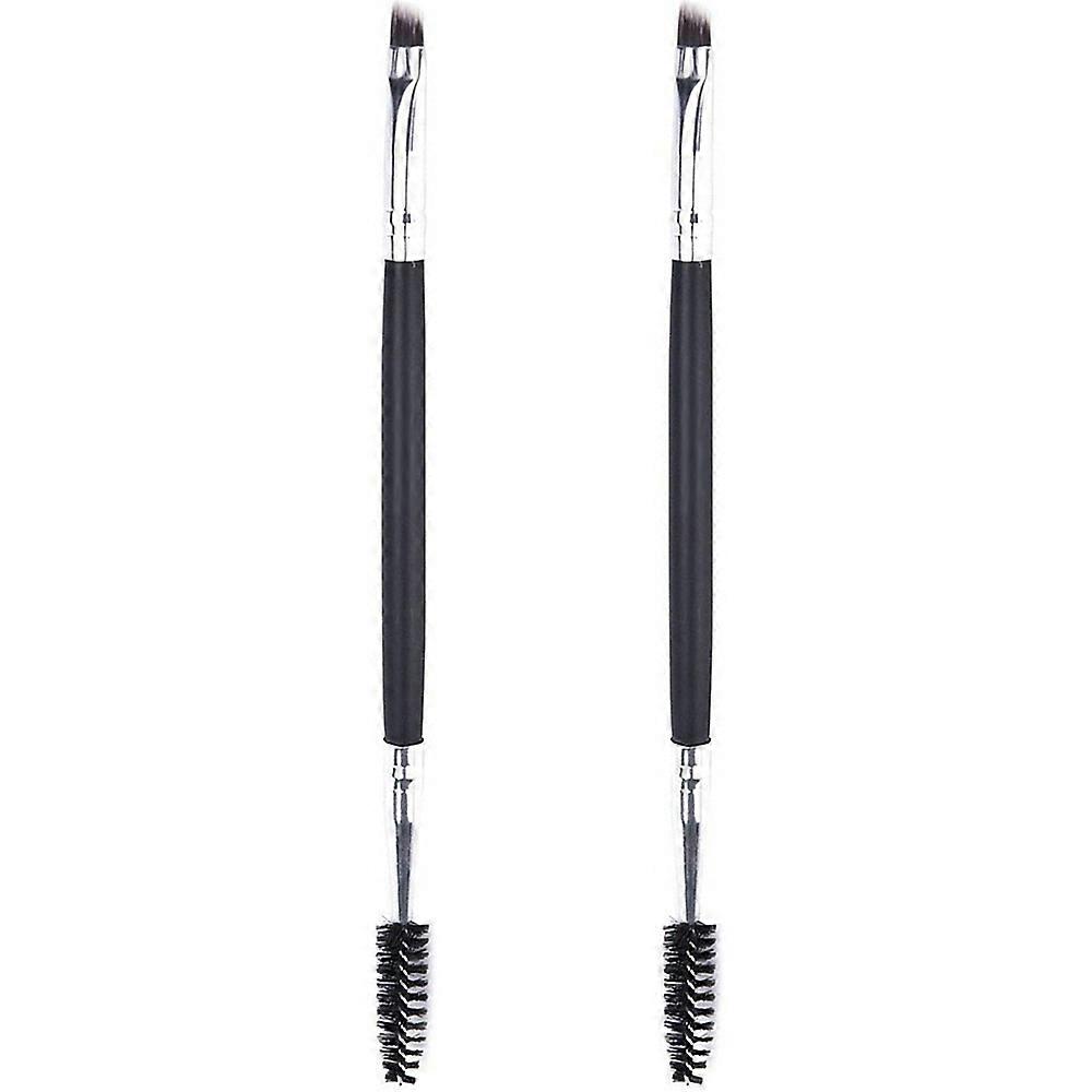 Dual Ended Brow Brush and Spool - Angled Brow Brush for Precisely Applying and Blending Brow Powder