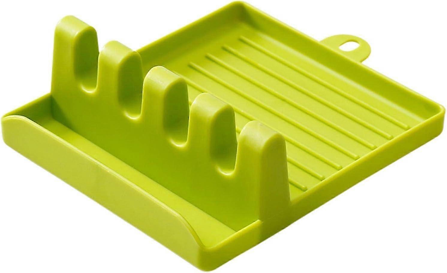 Spoon Rest for Kitchen, Indispensable Kitchen Tool Rest, Suitable Non-Slip Spoon Stand, 155c Silicone Spoon Rest for Kitchen, PP Ladle Spoon Holder