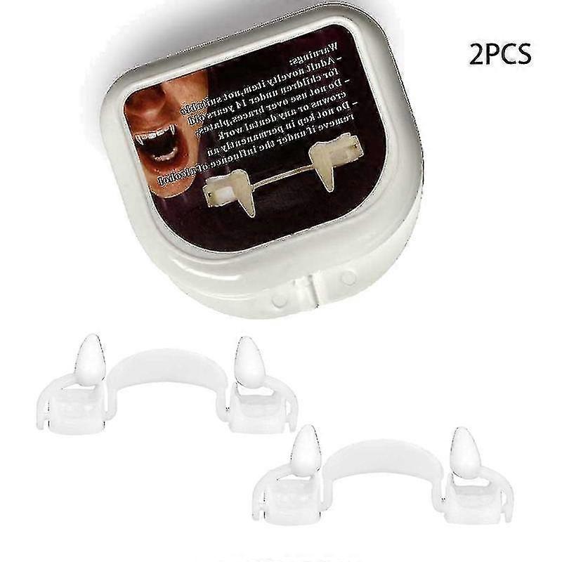 1/2 Pcs Retractable Halloween Vampire Fangs, Reusable Fake Teeth With Portable Box For Horror Party Decorations Cosplay Props Costume Accessories-r