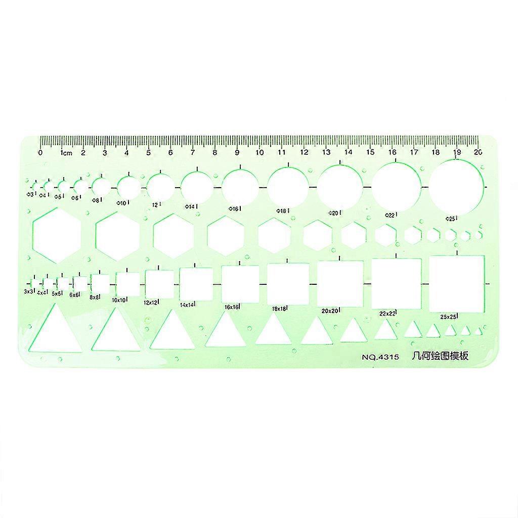 Geometric Plastic Circles Squares Hexagons for Triangle Template Ruler Drawing T