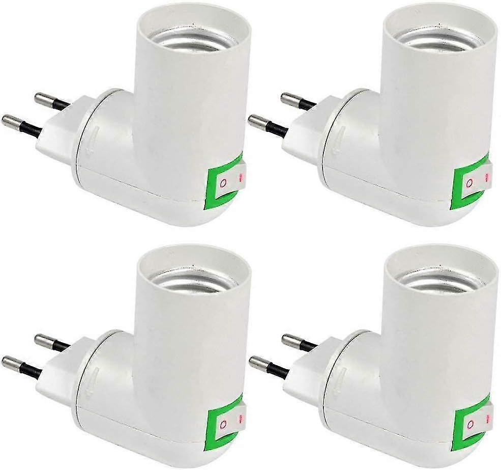 E27 Socket with Wireless Switch, Base for E27 LED Light Bulb, Plastic Socket for Quick Lighting, E27 Spotlight, Set of 4