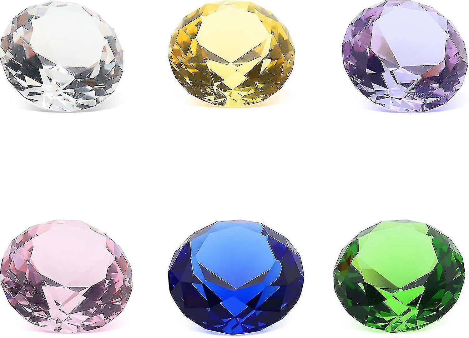 6pcs Crystal Colored Diamonds Synthetic Colored Diamonds Table Decorations