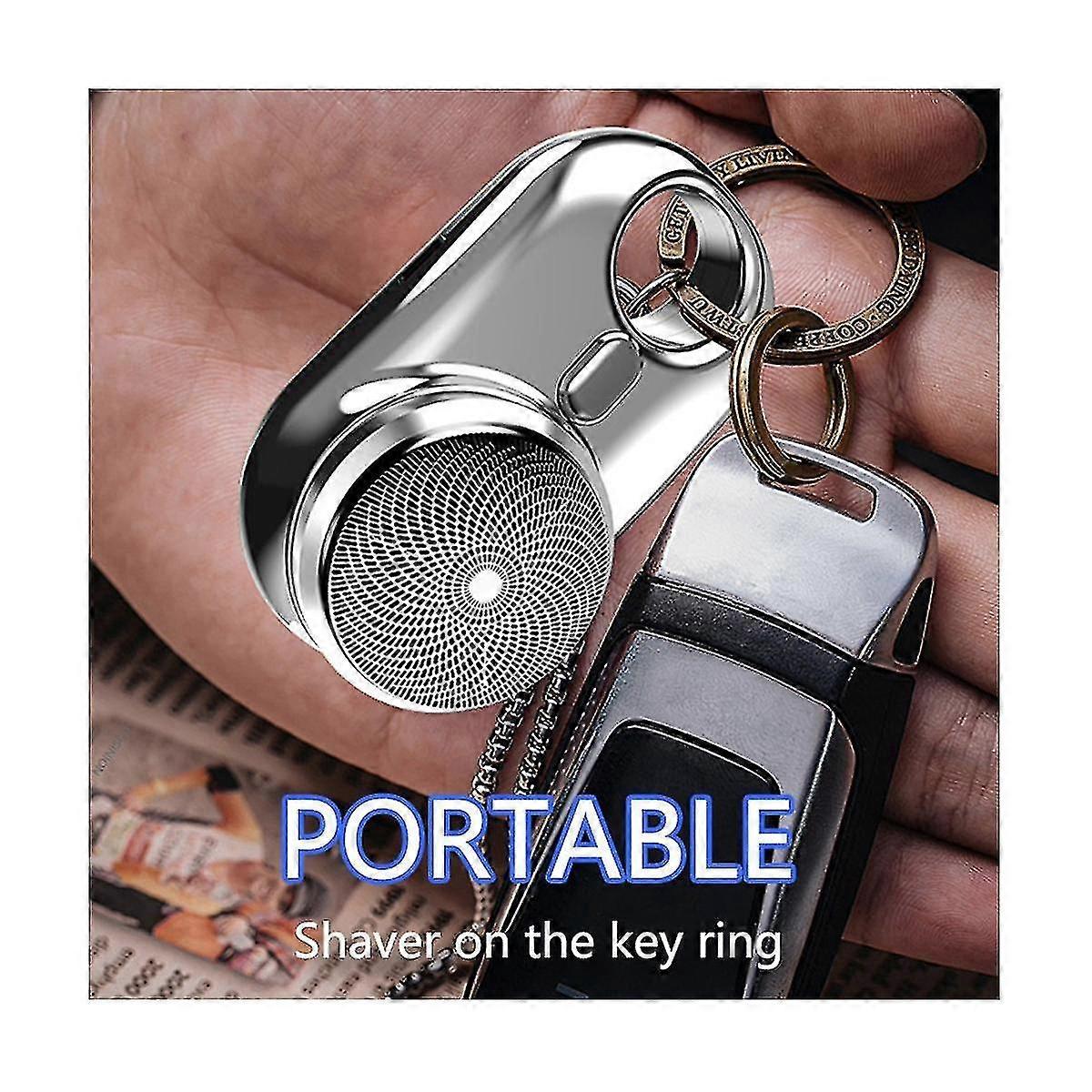 Mini Electric Shaver With Atmosphere Lamp Led Display For Men Portable Travel Painless Cordless Face Beard Knives,silver