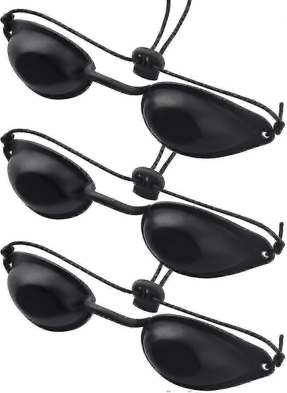 3 قطع نظارات واقية من الأشعة فوق البنفسجية ، مناسبة للعلاج بالليزر للجمال IPL Uv LED ، نظارات واقية سوداء (EPA02)