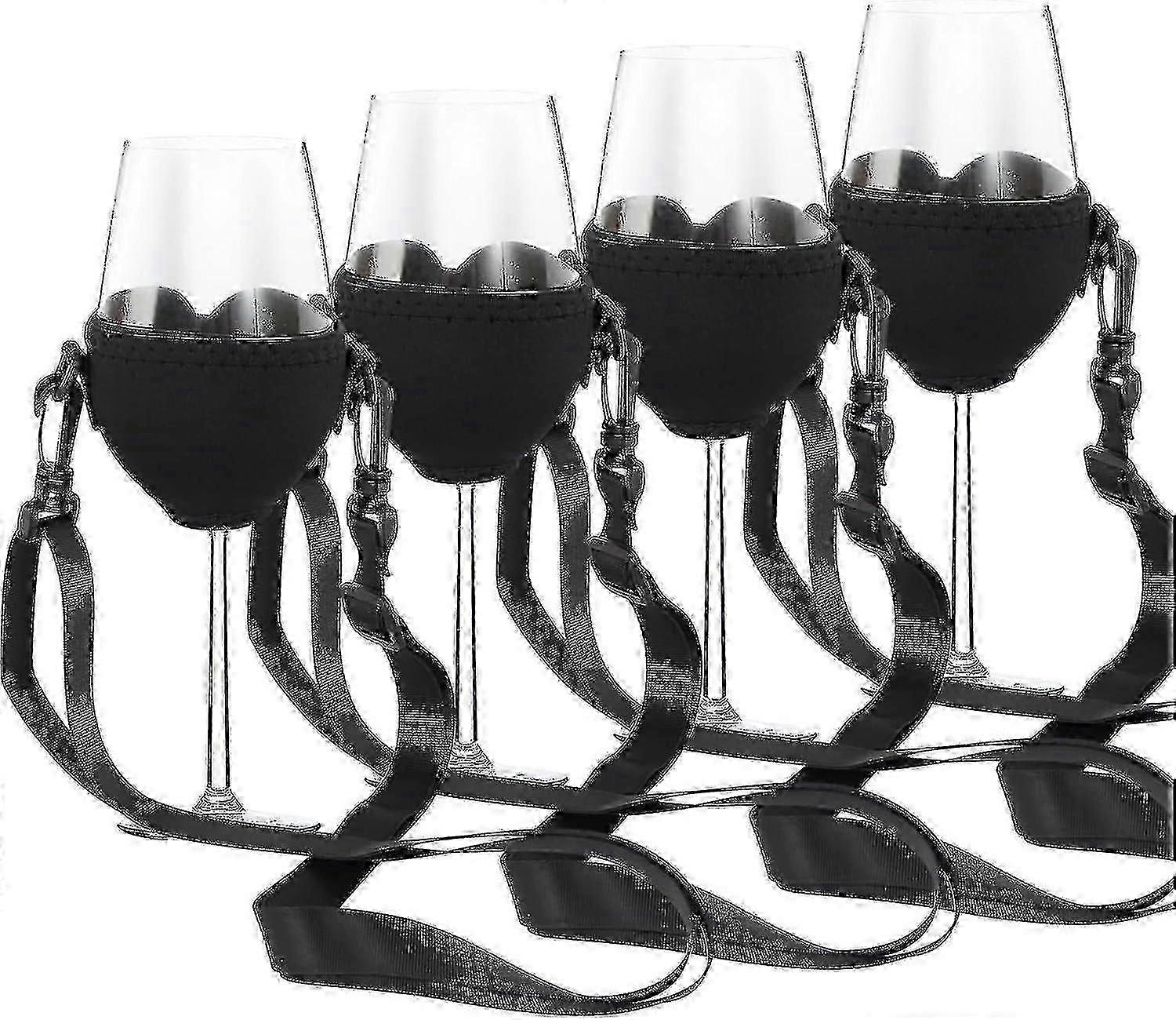 حزمة من 4 حاملات زجاج النبيذ لتعليق حامل زجاج النبيذ لحامل الكأس المعلق مهرجان النبيذ جلاس