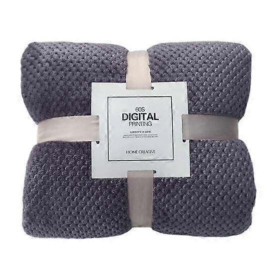 Winter Warm Mesh Pineapple Grid Soft Flannel Bed Sofa Carpet Conditioner Blanket