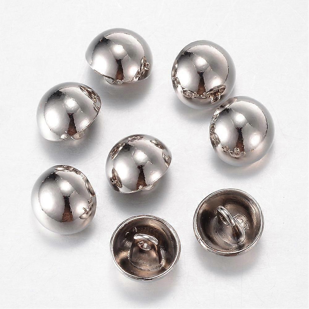 20pc Alloy Shank Buttons 1-Hole Dome/Half Round Platinum 20x14mm Hole: 2mm