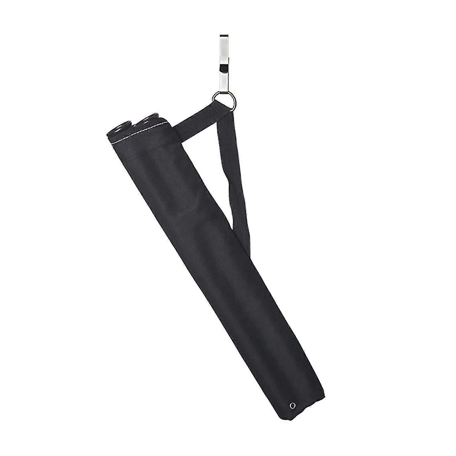 Dual Barrel Canvas Plastic Storage Bag Shoulder Pouch(1pcs, Black)