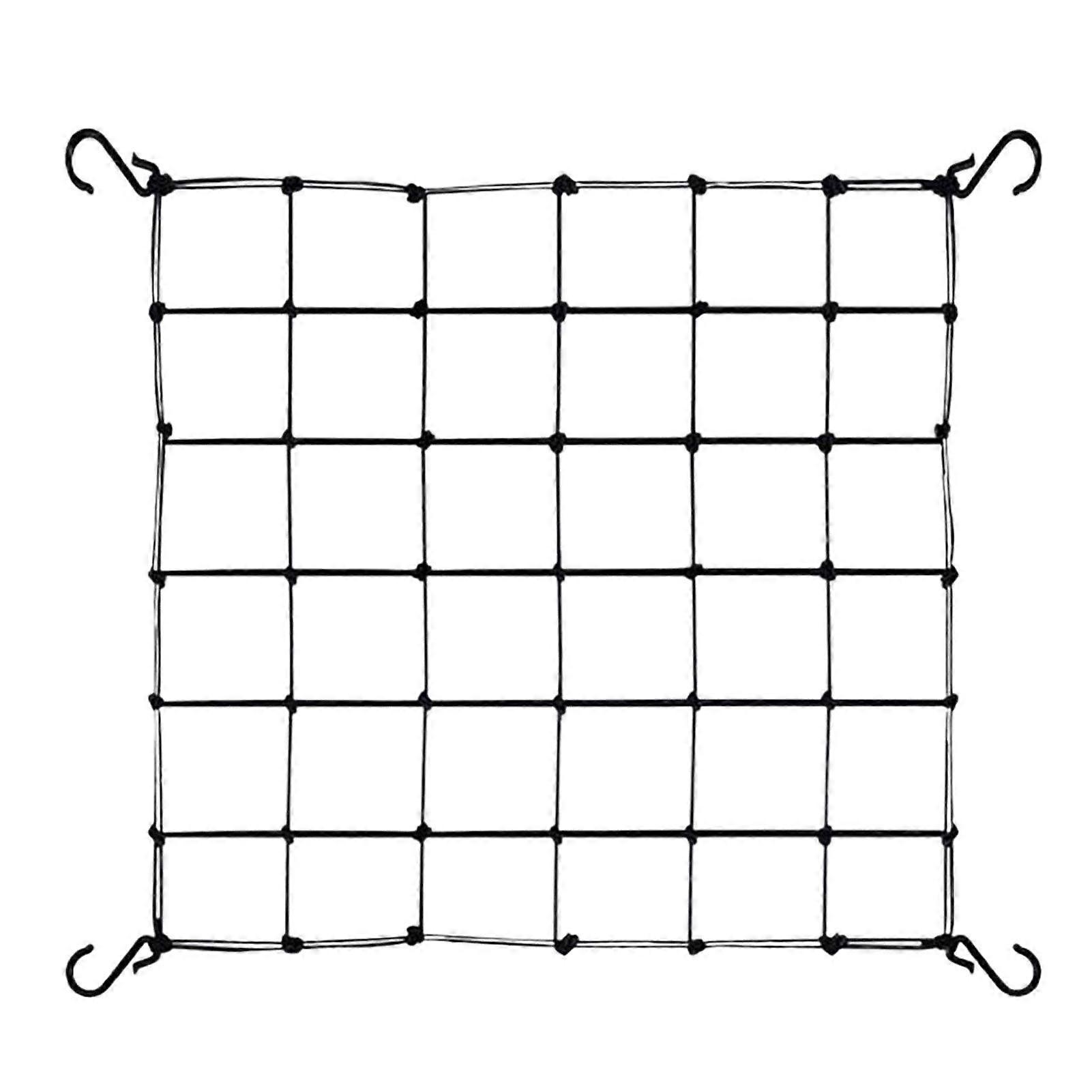 Grow Tent Trellis Support Mesh Netting Heavy Duty Elastic Nylon Grow Tent Accessories Climbing Plant Support Net with 4 Hooks for Cucumbers Tomatoes