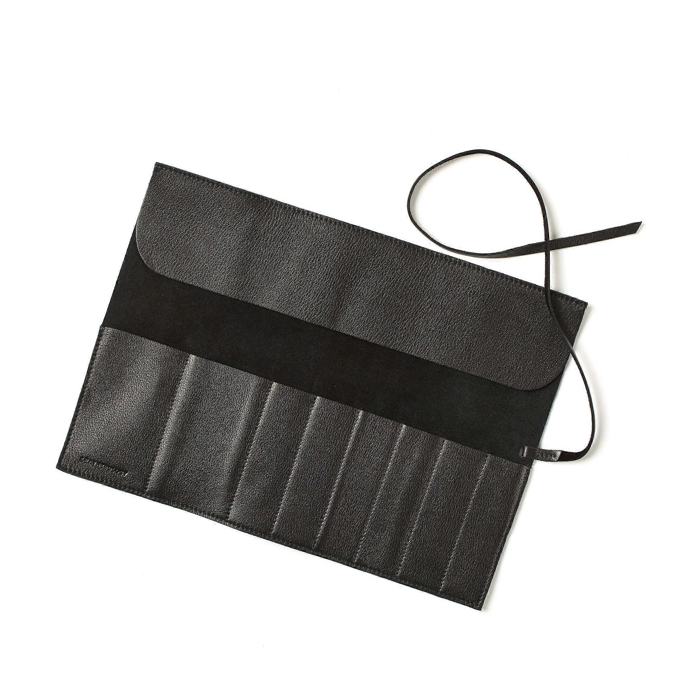 Large Makeup Brush Roll Case with Zipper, Portable Storage Holder for Travel, Features Durable Fabric and Multiple Pockets
