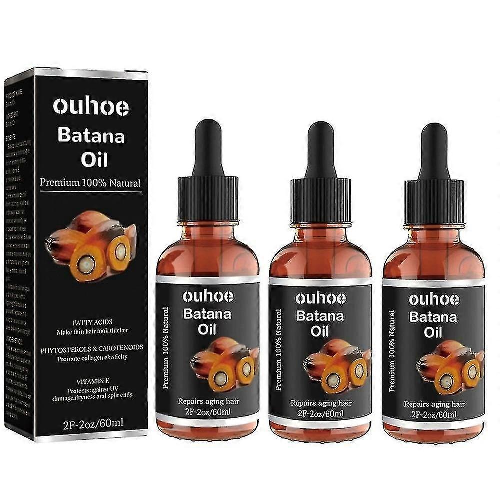 3個入りナチュラル100%ピュアバタナオイル 髪の成長のためのバタナオイルバターヘアマスク ホンジュラスからの 黒人男性と女性のための脱毛治療