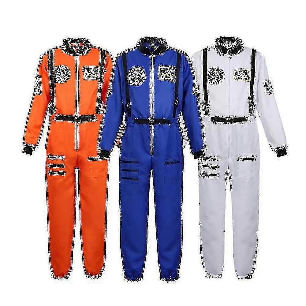 Astronaut Costume Space Suit For Adult Cosplay Costumes Zipper Halloween Costume Couple Flight Jumpsuit Plus Size Uniform